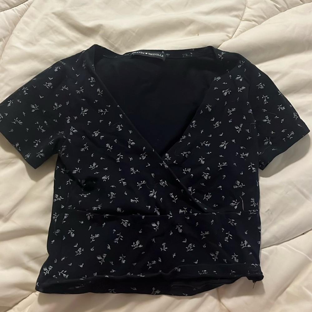 Brandy Melville floral Blue top
